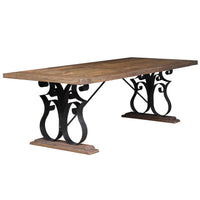 Michigan 2.4m French Iron Dining Table-Dovetailed & Doublestitched